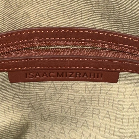 ISSAC MIZRAHI Live! Bridgehampton Printed Canvas Leather Tote Purse Bag Red NWOT - Picture 15 of 16